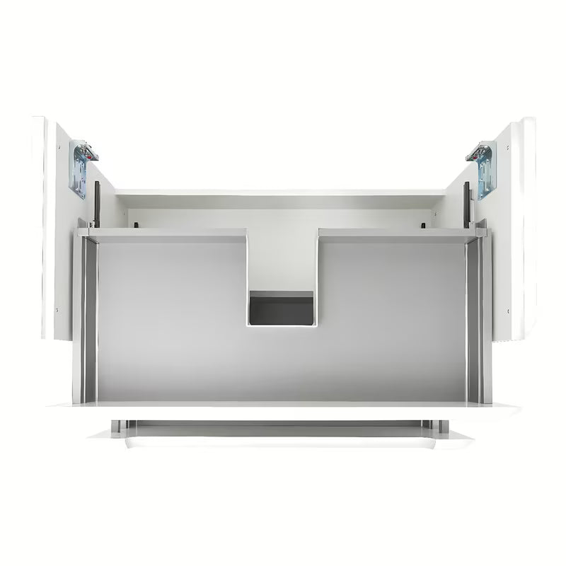 Viseča kopalniška omarica z umivalnikom SAT Fusion u mat bijeloj boji s dvije ladice.