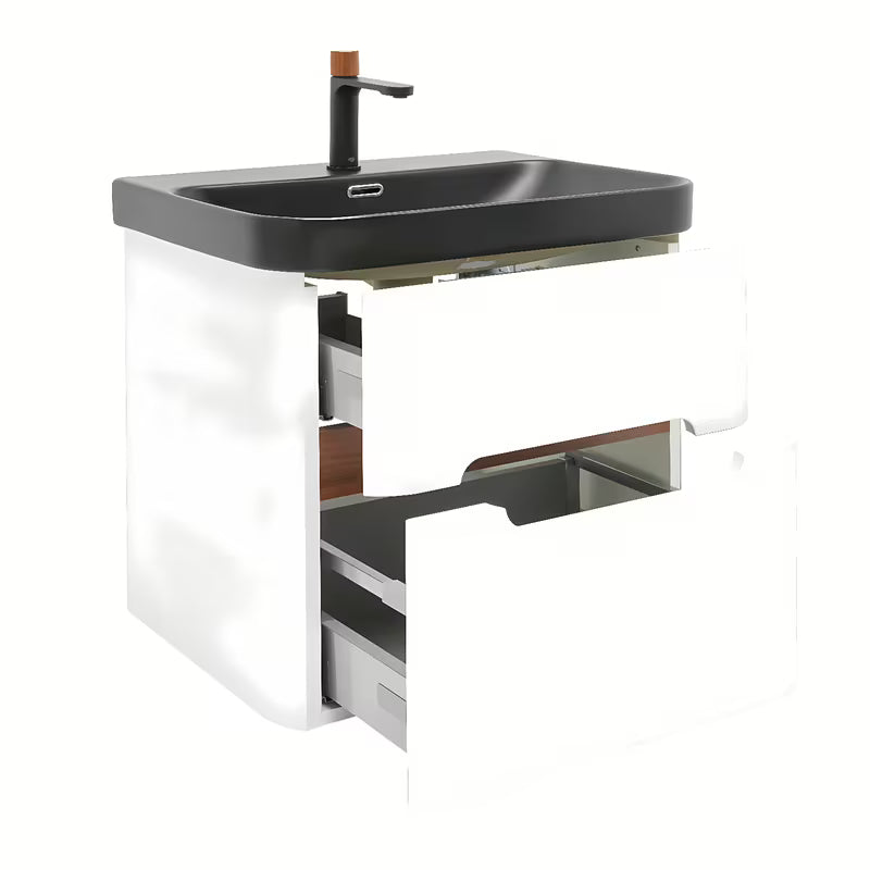 Viseča omarica z umivalnikom SAT Fusion u mat bijeloj boji s dvije ladice