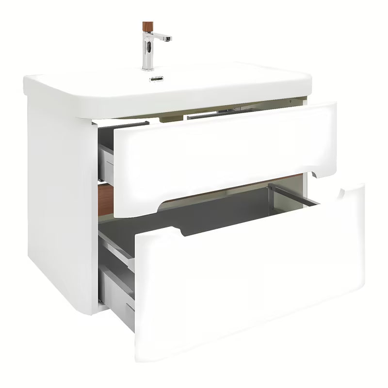 Viseča omarica z umivalnikom SAT Fusion u mat bijeloj boji s dvije ladice