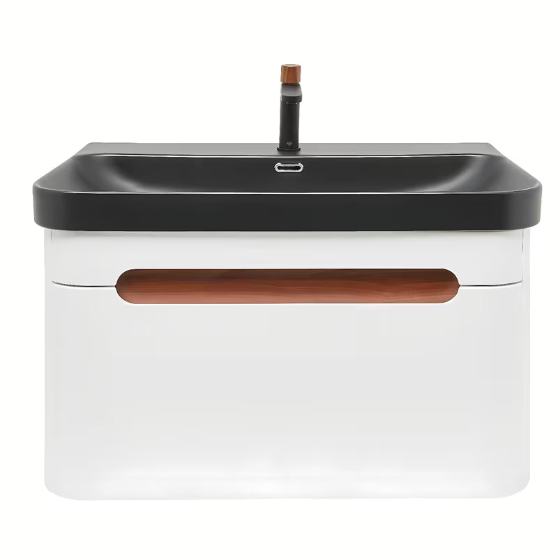 Viseča ormarić SAT Fusion s umivaonikom za namještaj u mat bijeloj i mat crnoj boji