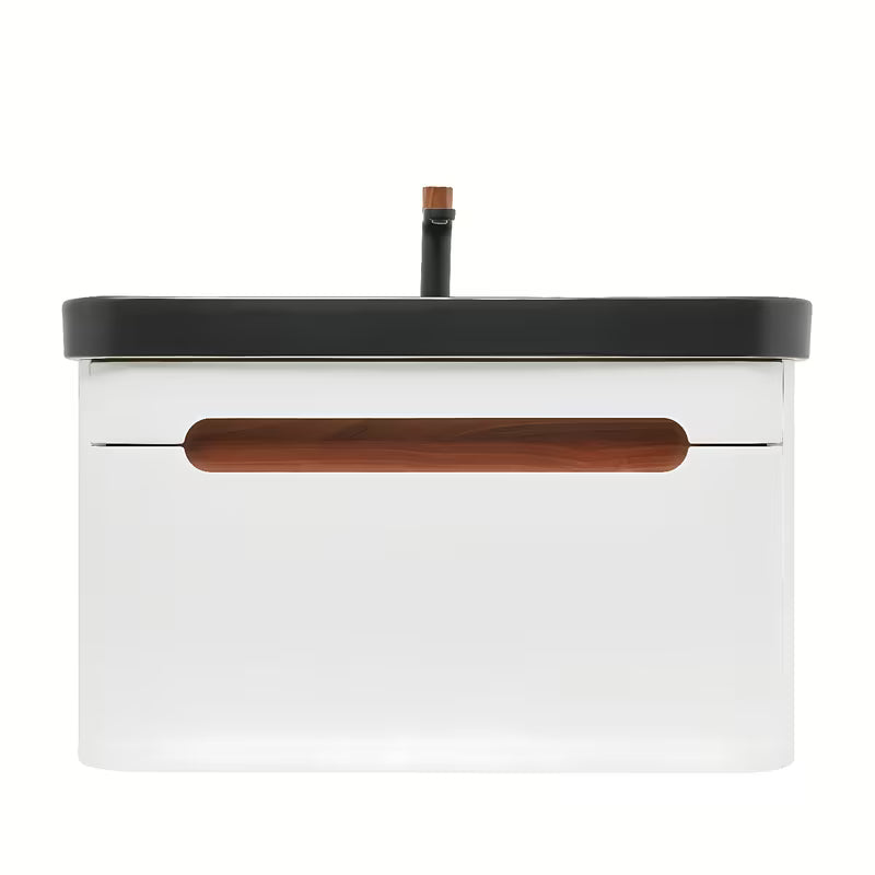 Viseča ormarić SAT Fusion s umivaonikom za namještaj u mat bijeloj i mat crnoj boji