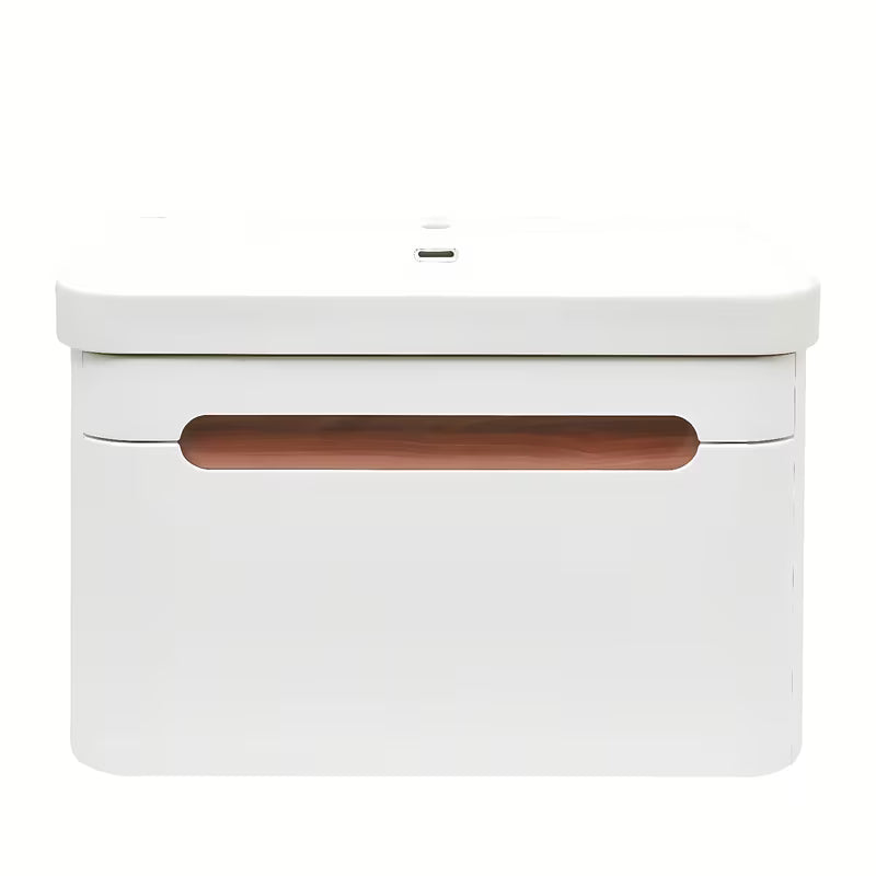 Viseča kopalniška omarica SAT Fusion s keramičkim umivaonikom u mat bijeloj izvedbi