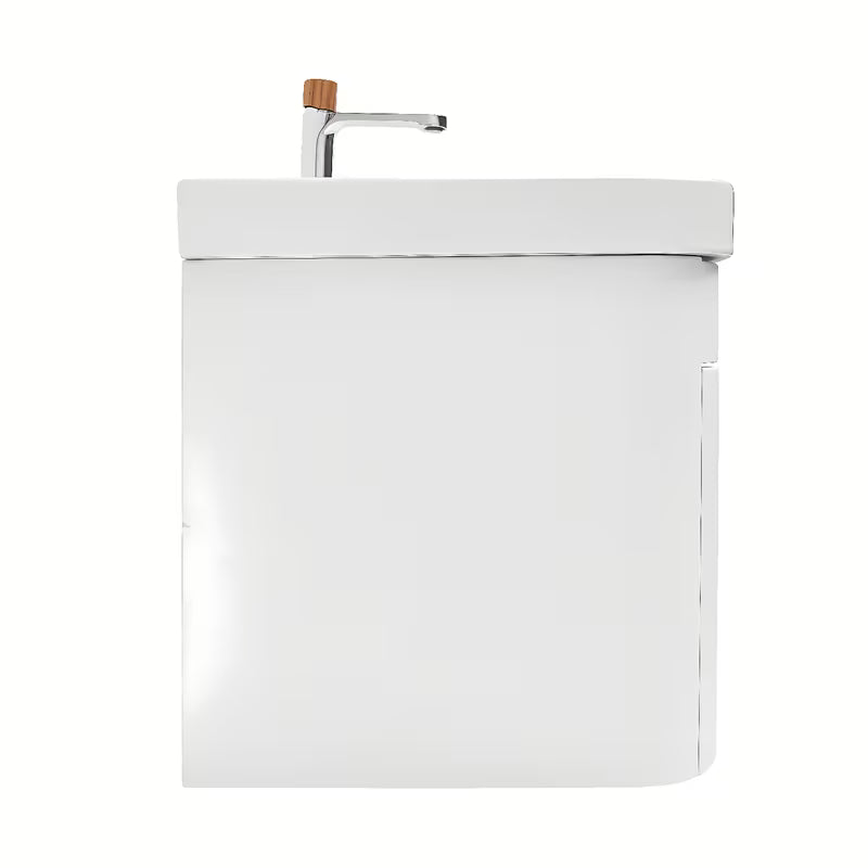 Viseča kopalniška omarica SAT Fusion s keramičkim umivaonikom u mat bijeloj izvedbi