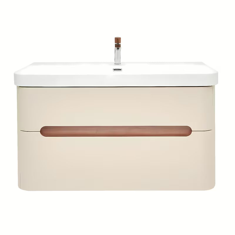 Viseča omarica z umivalnikom SAT Fusion u mat pješčano bež boji, 97,5x53x45 cm