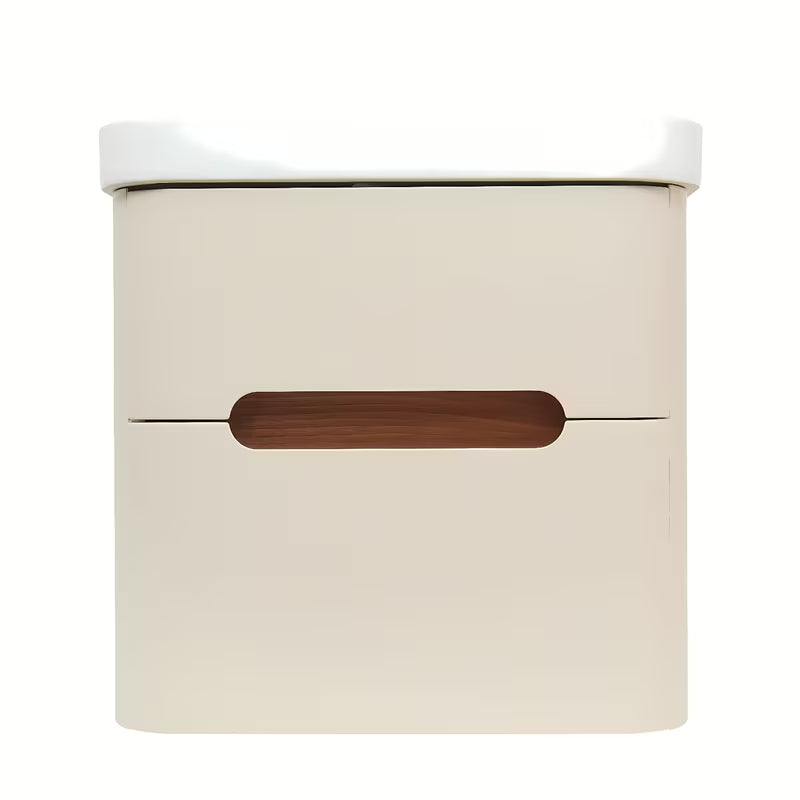 Viseča kopalniška omarica z umivalnikom SAT Fusion u mat pješčano bež boji