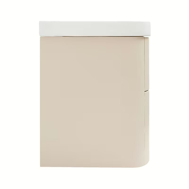 Viseča ormarić s keramičkim umivaonikom SAT Fusion u mat pješčano bež boji