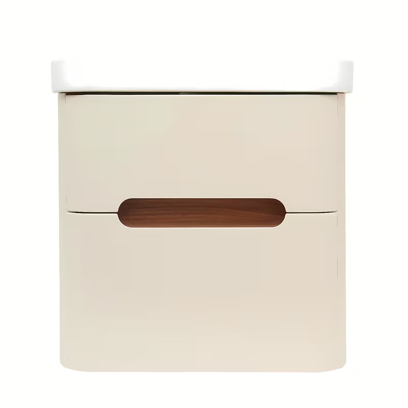 Viseča ormarić s keramičkim umivaonikom SAT Fusion u mat pješčano bež boji