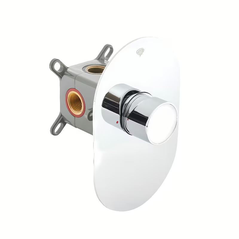 Podometna enoročna armatura za tuš SAT Fusion u izvedbi bijelo staklo pro modernu minimalističku kupaonicu.