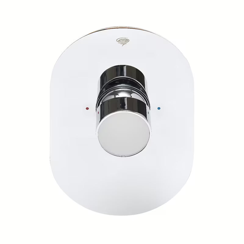 Podometna enoročna armatura za tuš SAT Fusion u izvedbi bijelo staklo pro modernu minimalističku kupaonicu.