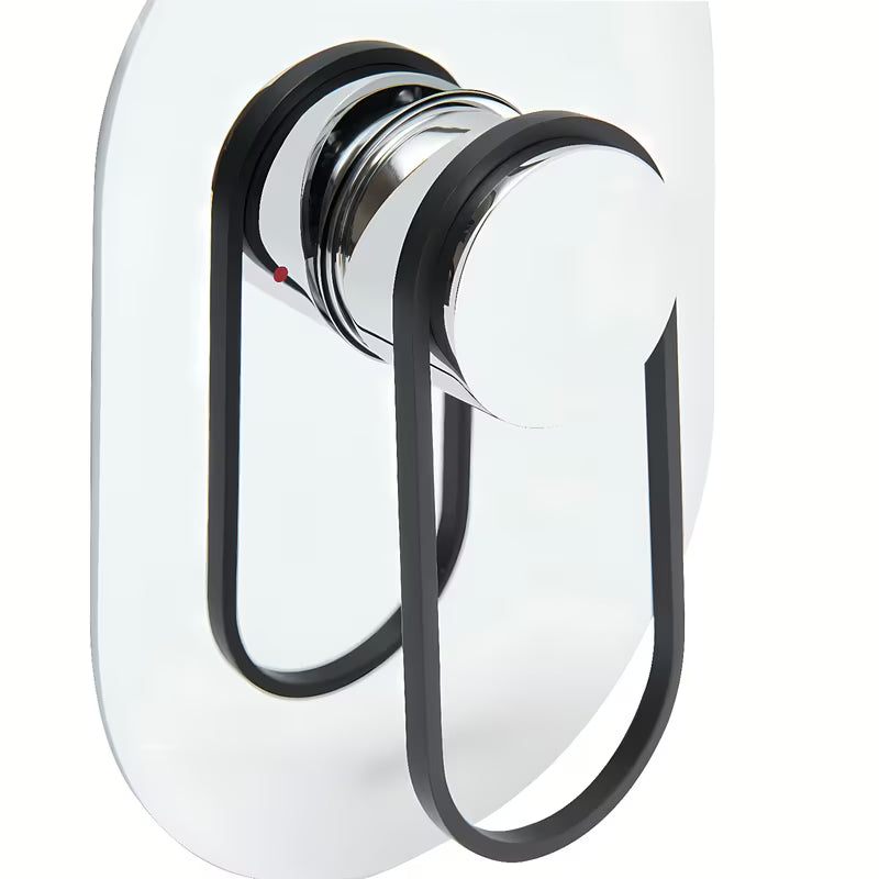 Podometna enoročna armatura za tuš SAT Fusion u sjajnoj crnoj izvedbi s podžbuknim tijelom.