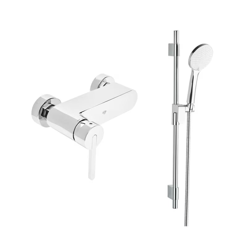 Armatura za Tuš SAT Fusion u krom izvedbi s tuš setom pro za zidnu montažu.