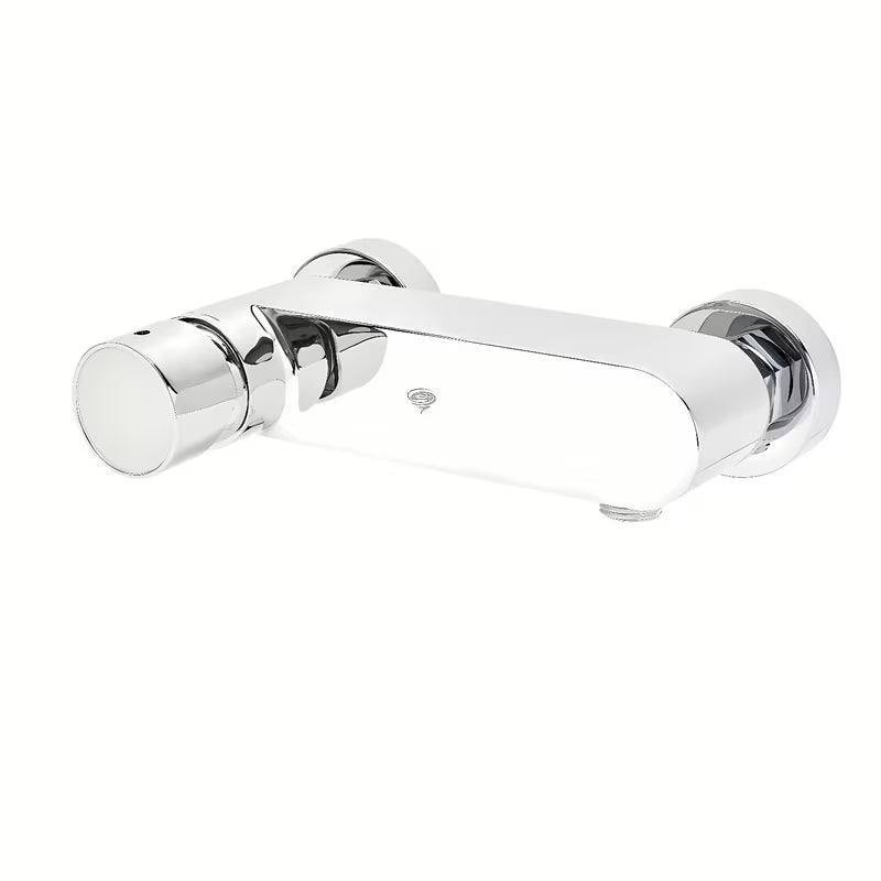Stenska enoročna armatura za tuš SAT Fusion u krom izvedbi s bijelom staklenom ručicom