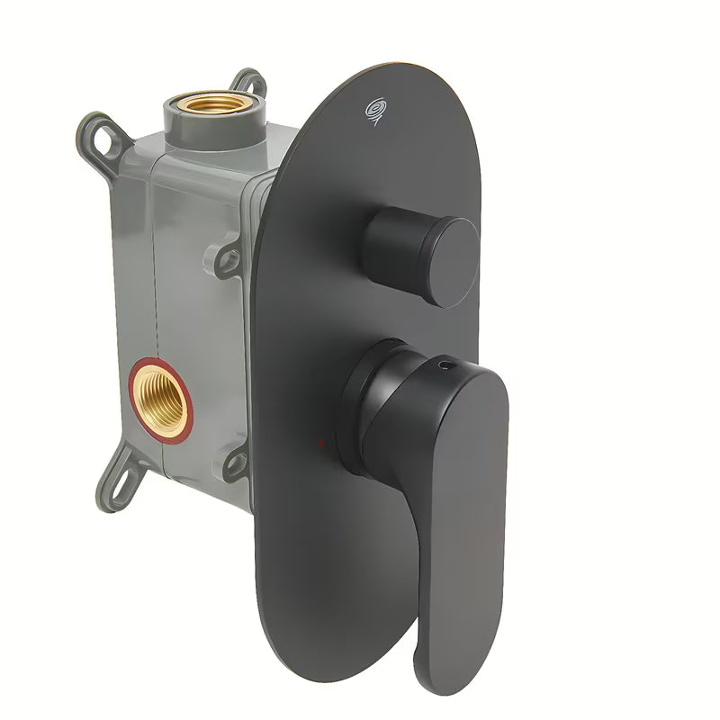 Podometna enoročna tuš i armatura za kad SAT Fusion u mat crnoj boji s podžbuknim tijelom