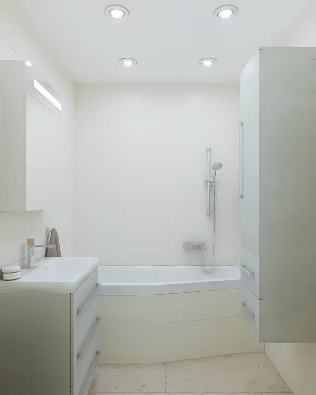 Enoročna armatura za tuš SAT Fusion s kromiranom površinom i ručicom u dekoru svijetlog drva.