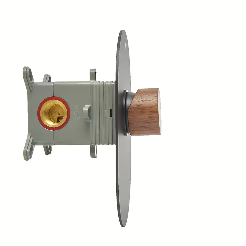 Podometna armatura za tuš SAT Fusion s ručicom u dekoru tamnog drva i krom izvedbi