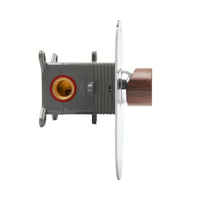 Podometna enoročna armatura za tuš SAT Fusion u dekoru tamnog drva sa sjajnom površinom