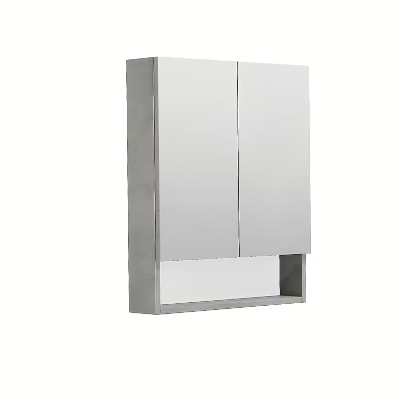 Viseča omarica z ogledalom SAT Cube Way 60x72x14 cm v dekorju betona s policami