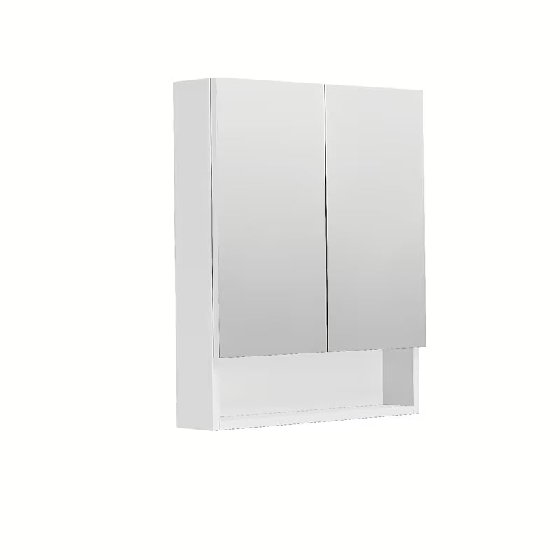 Viseča omarica z ogledalom SAT Cube Way 60x72x14 cm v beli sijajni barvi z zrcalnimi vrati