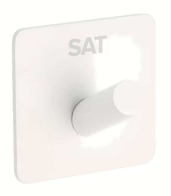 Bijeli samolepilno kavelj SAT od nehrđajućeg čelika s mat završnom obradom za kupaonicu