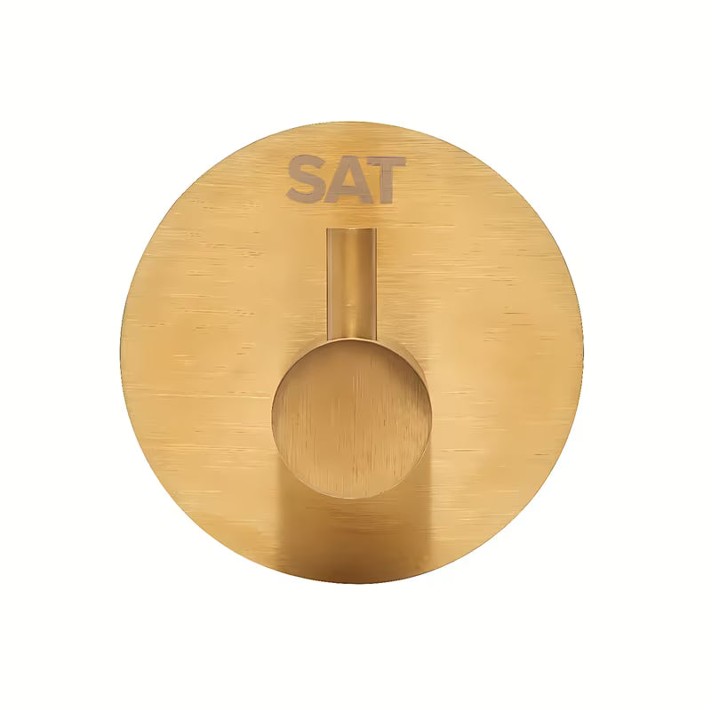 Kopalniški samolepilno kavelj SAT iz nerjavečega jekla v brušeni zlati izvedbi.