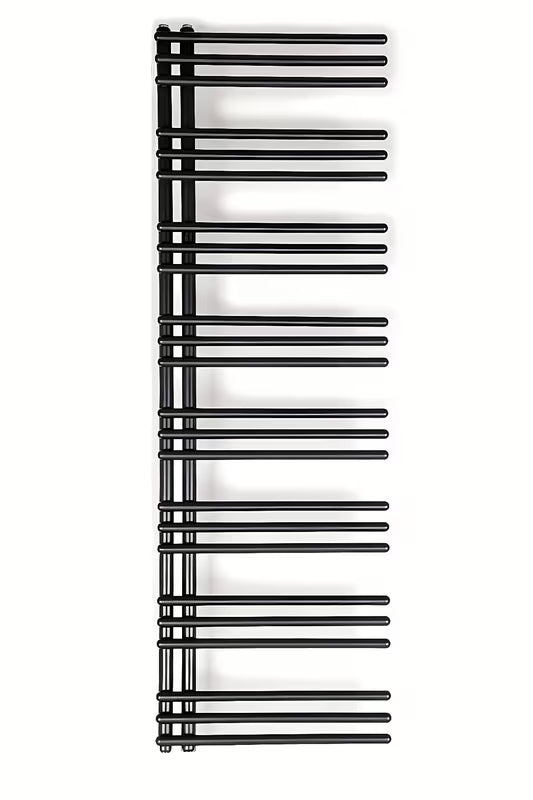 Kombiniran radiator SAT Hto 154x50 cm v črni mat barvi s sredinskim priklopom