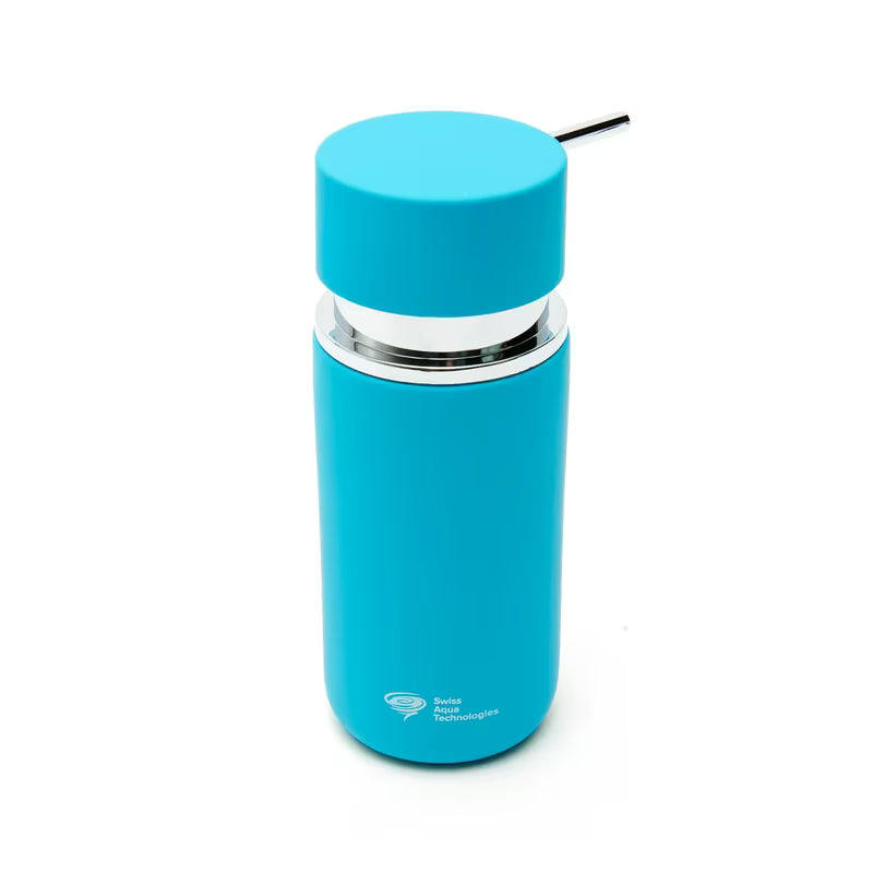 Samostoječi dozator tekućeg sapuna SAT Infinitio u mat tirkiznoj boji.