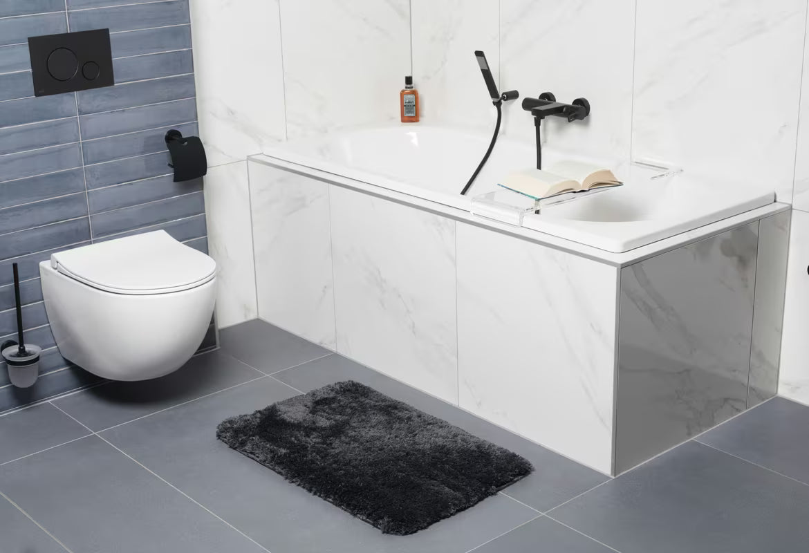 Temno siva kopalniška preproga SAT Infinitio s protizdrsno spodnjo plastjo in visokim florom
