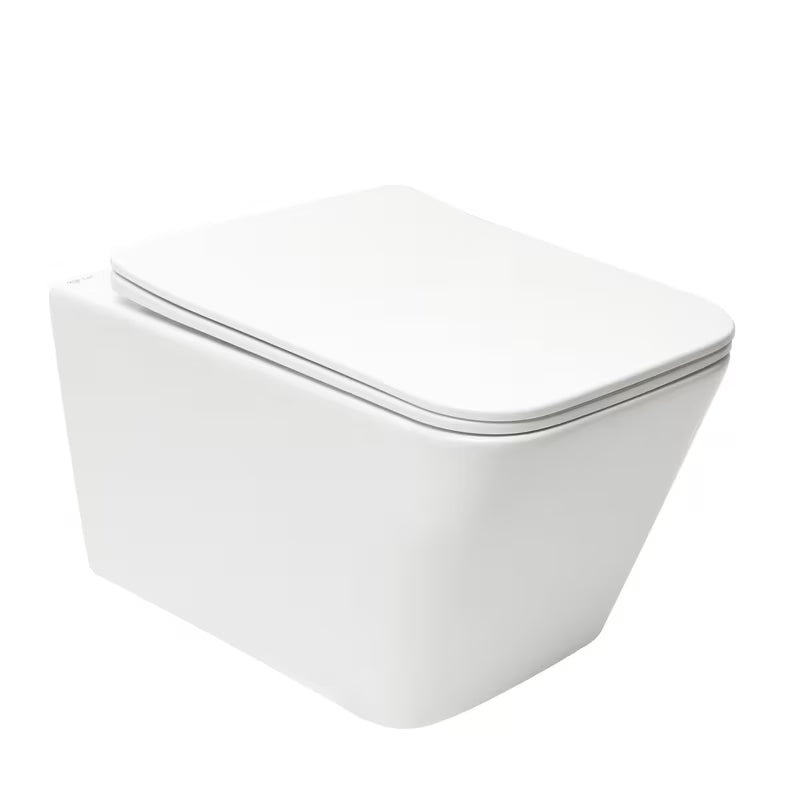 Bel viseča WC školjka SAT Infinitio pravokotne oblike s wc desko mehko Zapiranje Soft Close in skritim pritrjevanjem