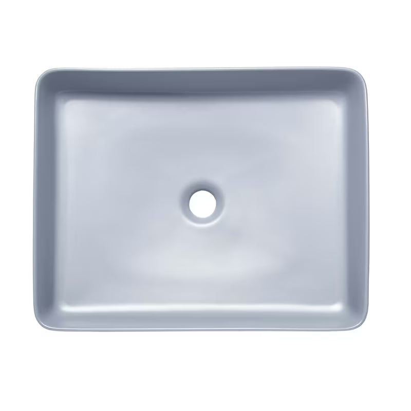 Mat bel keramični umivalnik na ploščo SAT Infinitio 50x40 cm brez preliva