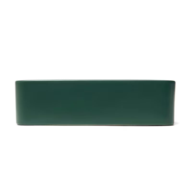 SAT Infinitio keramični umivalnik na ploščo 50x40 cm v temno zeleni mat barvi brez preliva.