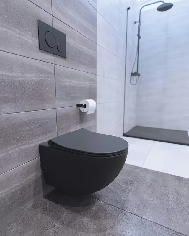 Viseči podometni WC školjka set SAT Infinitio z modulom, tipko in WC školjka školjko s wc desko mehko Zapiranje Soft Close