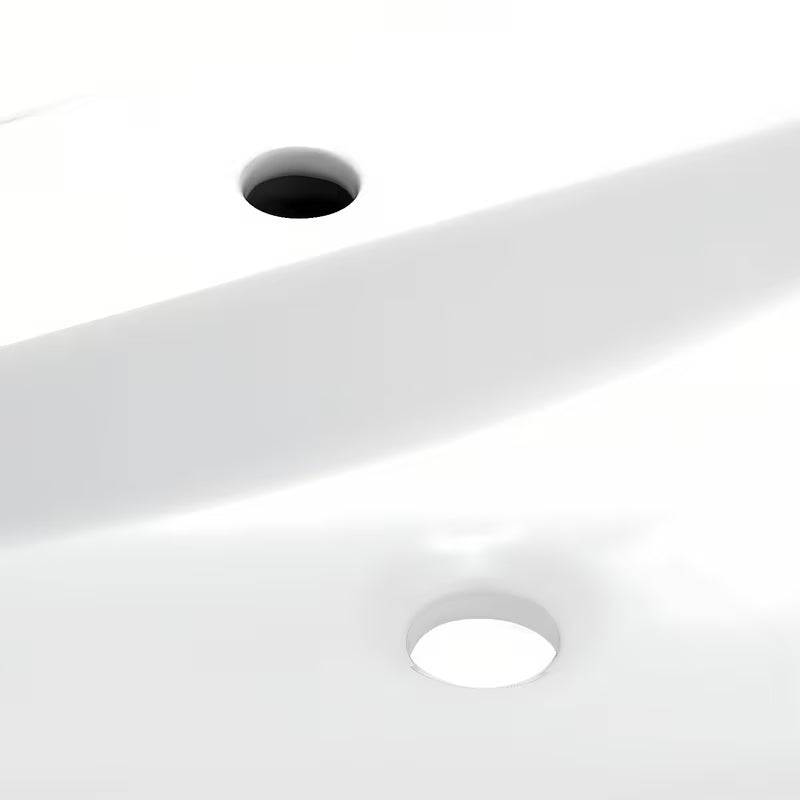 Bijeli keramički ovalni umivalnik na ploščo SAT Infinitio 60 x 40 cm brez preliva s otvorom za pro slavinu