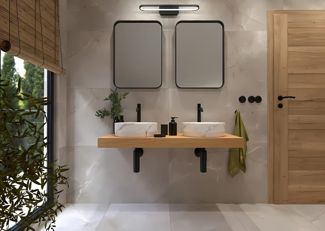 Mat umivalnik na ploščo SAT Infinitio 39x39 cm u dizajnu bijelog mramora brez preliva