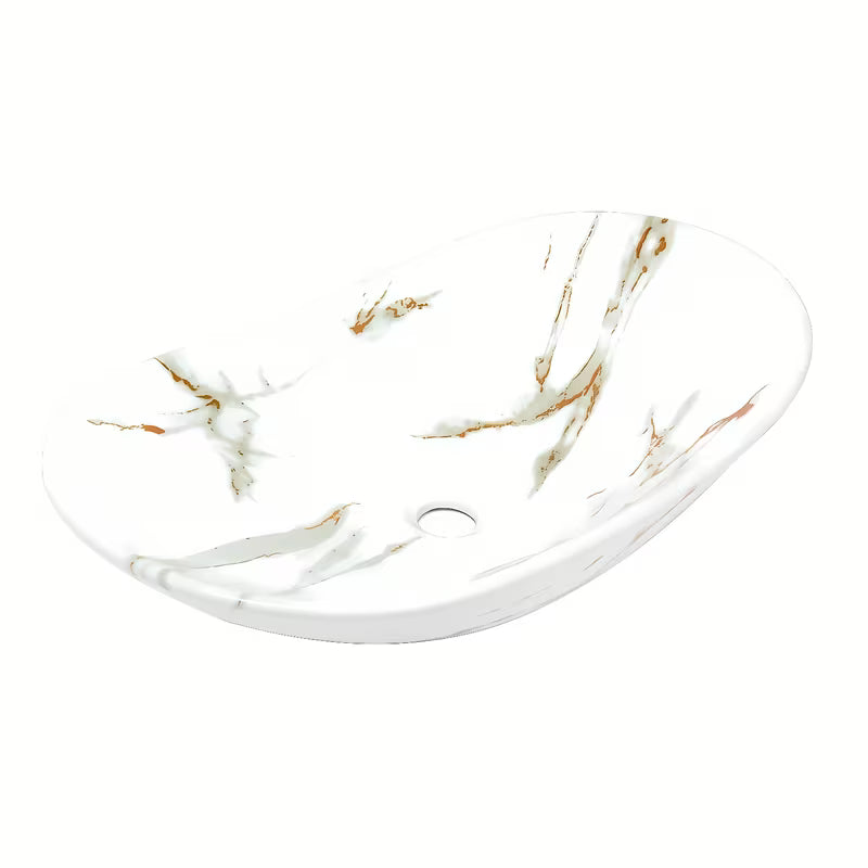 SAT Infinitio umivalnik na ploščo brez preliva u bijeloj mat boji s imitacijom mramora 61,5x36 cm