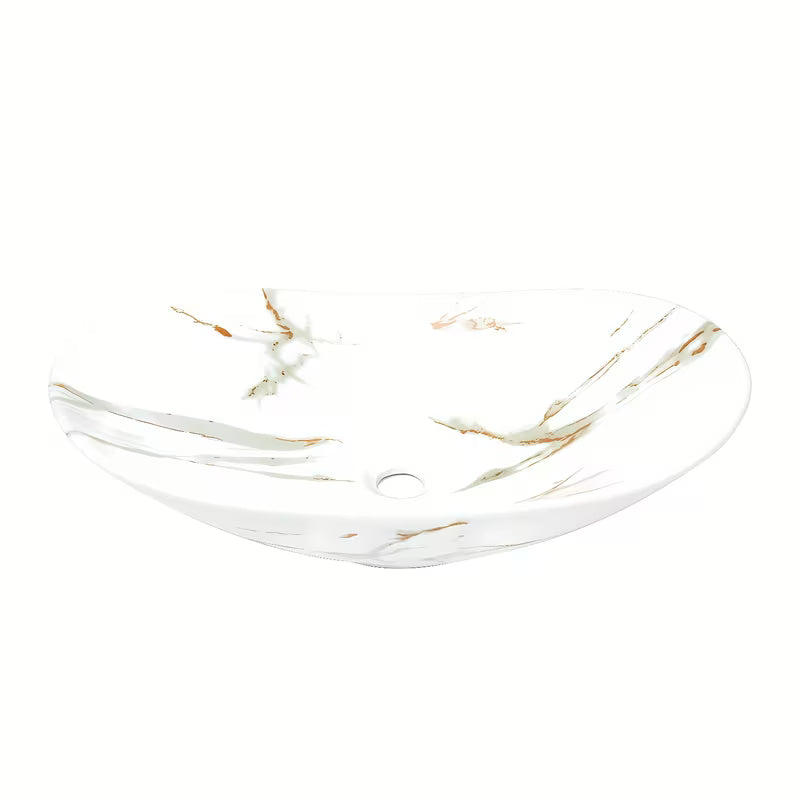 SAT Infinitio umivalnik na ploščo brez preliva u bijeloj mat boji s imitacijom mramora 61,5x36 cm