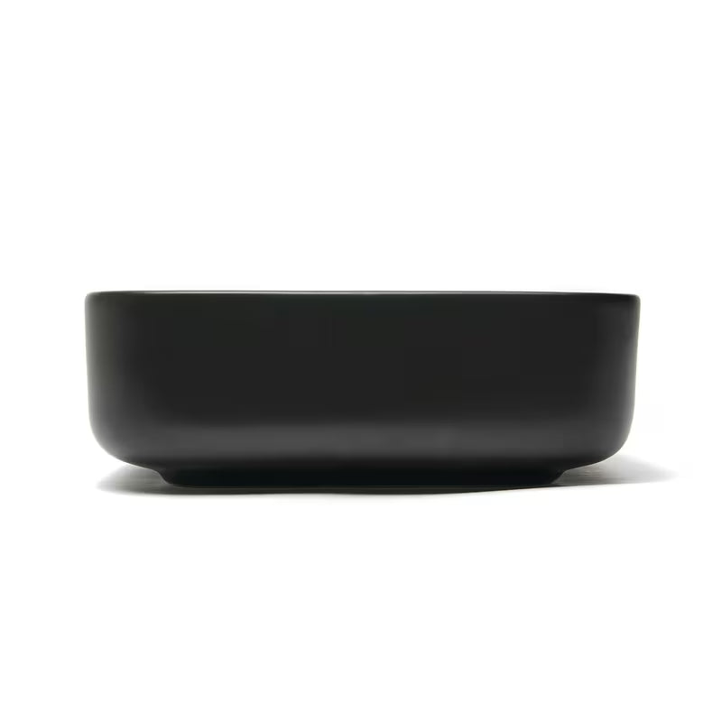 Mat crni keramički umivalnik na ploščo SAT Infinitio brez preliva, 50x39 cm