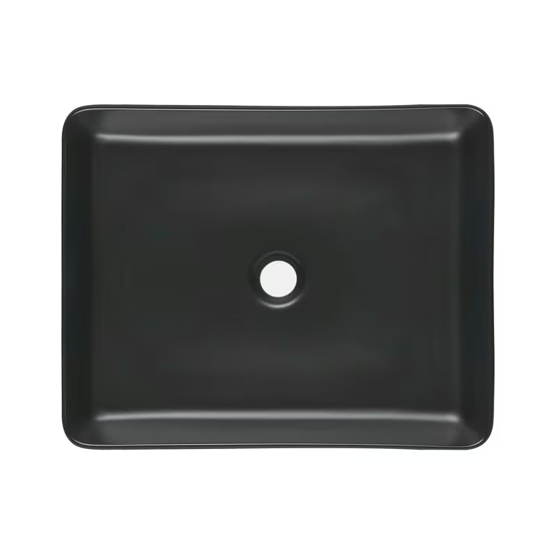 Mat crni keramički umivalnik na ploščo SAT Infinitio 50x40 cm brez preliva