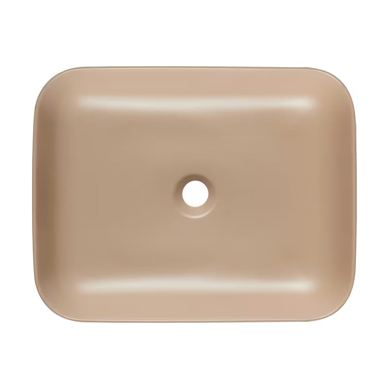 Mat smeđi keramički umivalnik na ploščo SAT Infinitio brez preliva, 50x39 cm