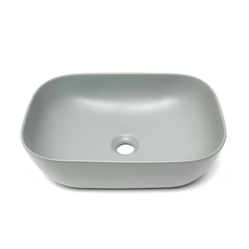 Mat bijeli keramički umivalnik na ploščo SAT Infinitio brez preliva dimenzija 45,5x32,5 cm.