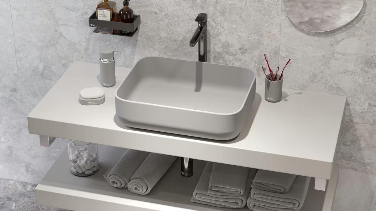 SAT Infinitio keramički umivalnik na ploščo brez preliva u tamnozelenoj mat boji, 45,5x32,5 cm.