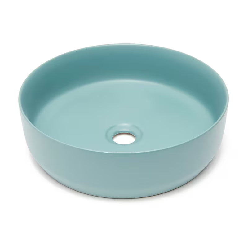 Mat smeđi keramički umivalnik na ploščo SAT Infinitio 39x39 cm brez preliva