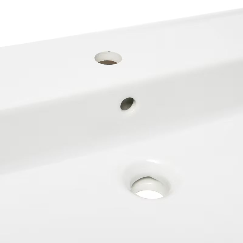 Bijeli keramički umivaonik SAT Infinitio 100,4x46,5 cm s preljevom i četvrtastim oblikom