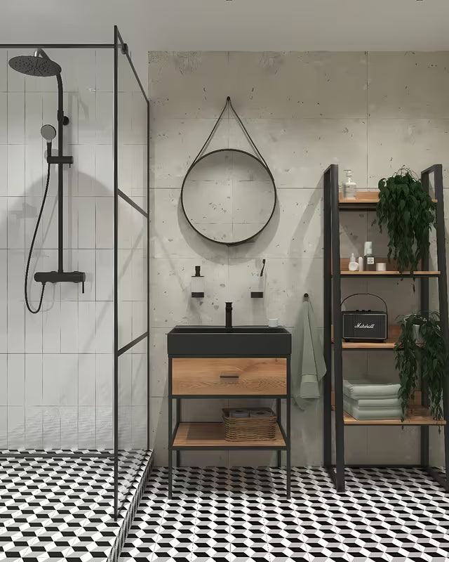 Crno-mat keramički umivaonik SAT Infinitio 60,5 x 46,5 cm s preljevom