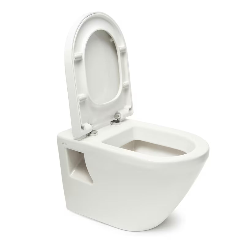 Viseči WC set vitra Integra s skritim splakovalnikom SAT pro za moderno kopalnico in enostavno vzdrževanje.