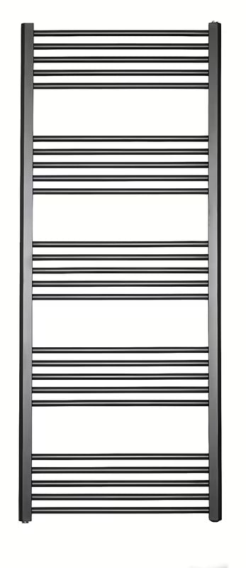 Kombiniran radiator SAT Kd 45x150 cm v črni mat barvi s stranskim priklopom