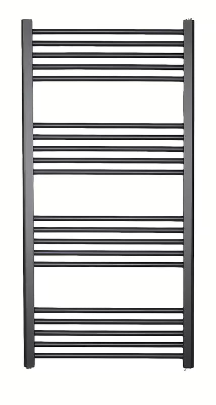 Kombiniran radiator SAT KD 120x60 cm v mat črni barvi pro za toplovodno in električno ogrevanje.