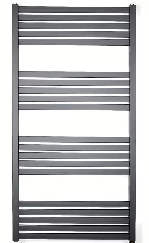 Kombiniran radiator SAT Kh 45x120 cm v črni mat barvi s stranskim priklopom na razmak.