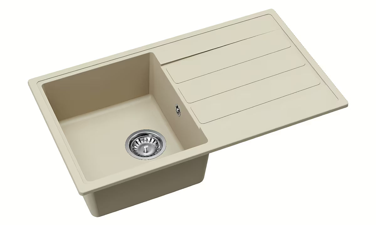 Granitni pomivalno korito SAT z odcejalnikom u boji jasmina pro montaža za delovni pult