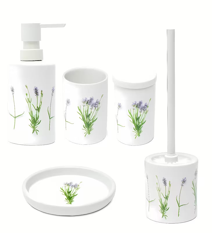 Komplet kopalniških dodatkov SAT Lavender pro ujednačen stil i pregledan raspored kupaonice.