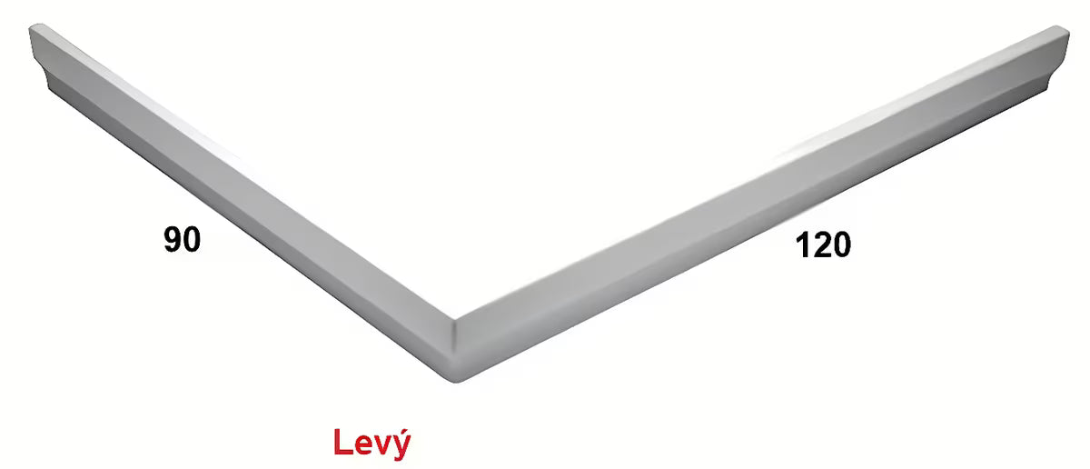 Bel levi akrilni panel za tuš kad SAT Limnew pro za čist zaključek tuš kabine.